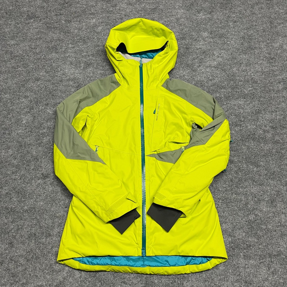 Mountain Hardwear Jacket Womens Medium Neon Yellow Polara Insulated RECCO Ski - Picture 1 of 16